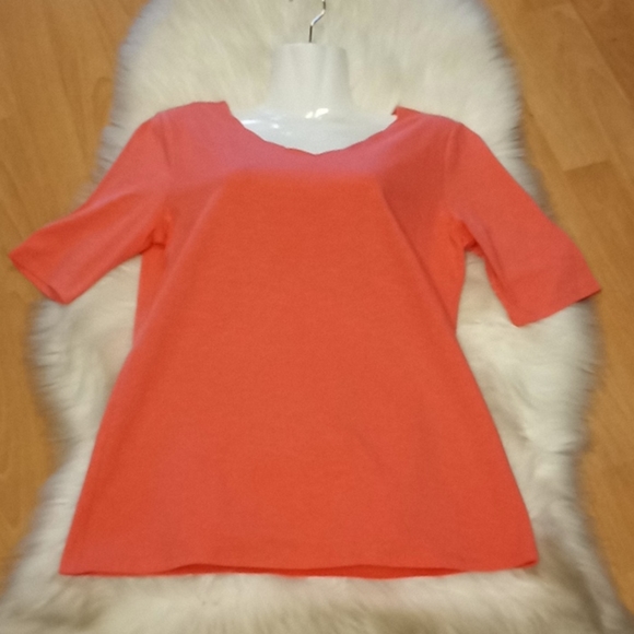 Lemon Way Coral Scalloped Neck Knit Top - Picture 8 of 13